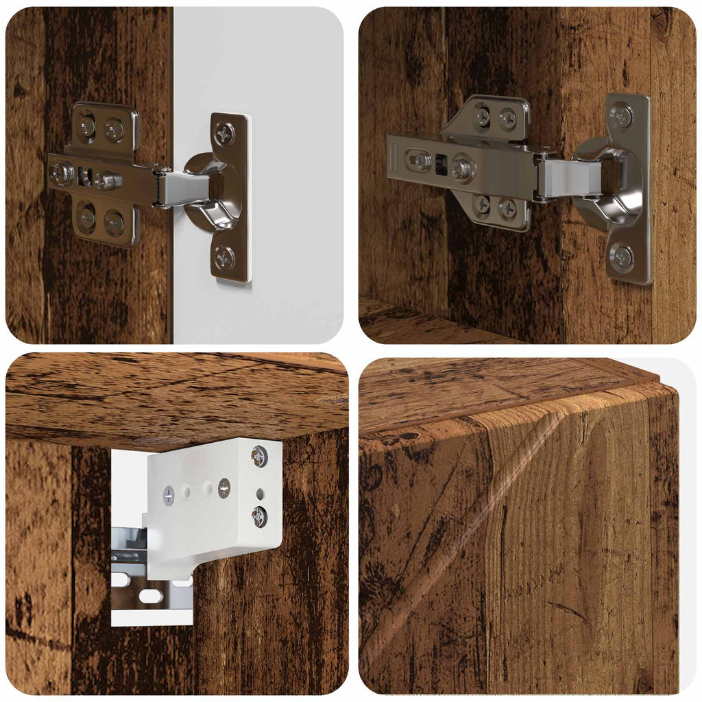 Spiegelschrank mit Tür Altholz 59 x 17 x 55 cm Holzwerkstoff