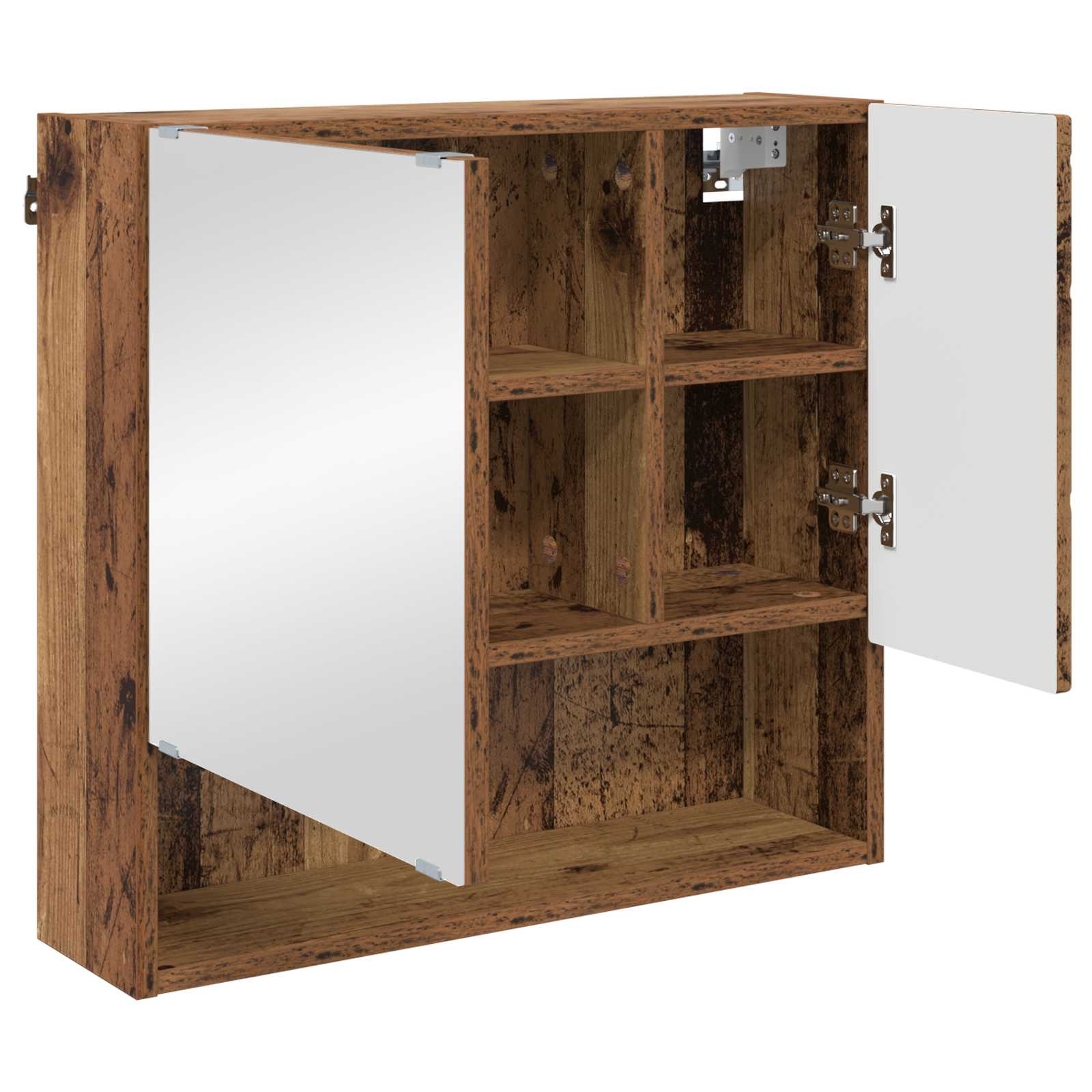 Spiegelschrank mit Tür Altholz 59 x 17 x 55 cm Holzwerkstoff