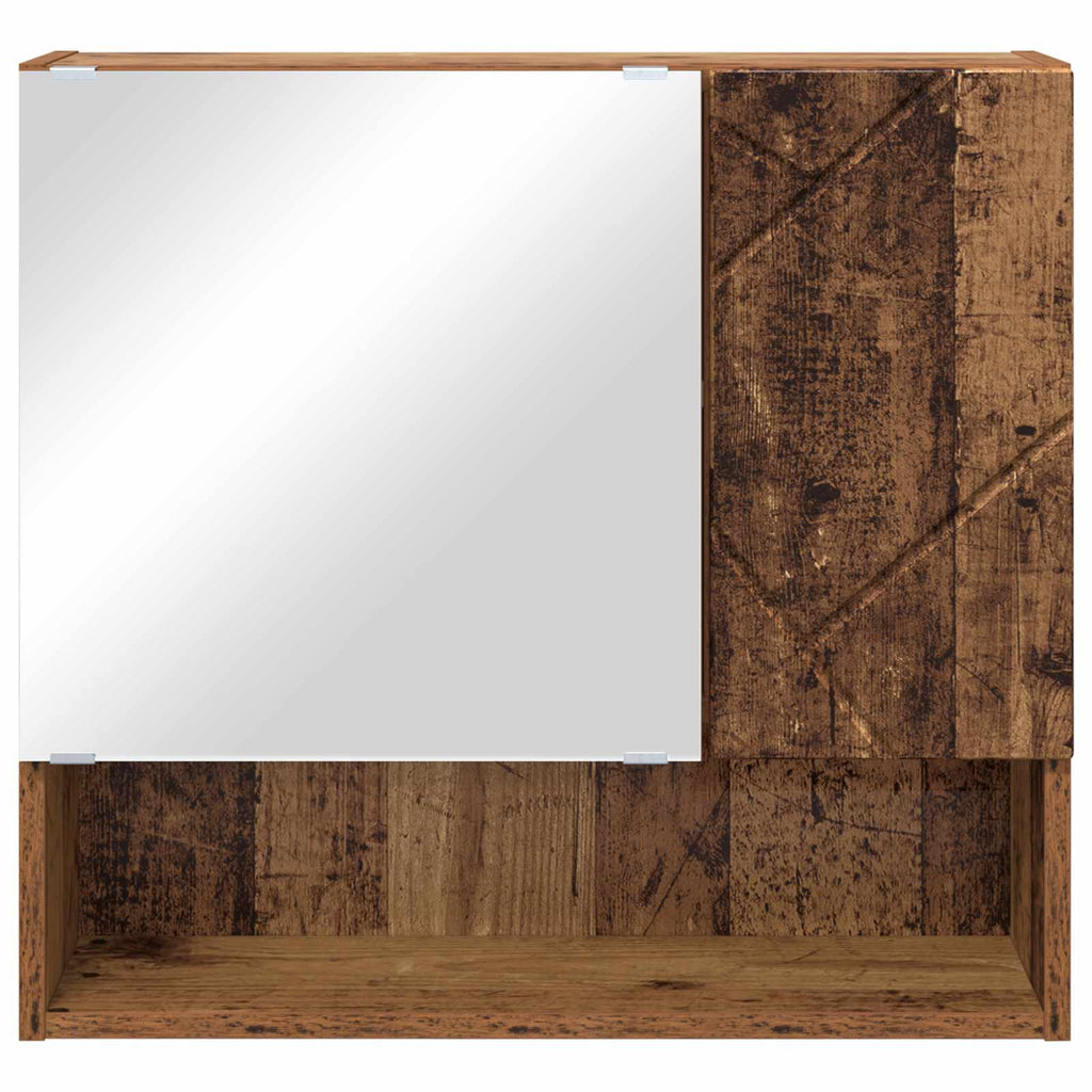 Spiegelschrank mit Tür Altholz 59 x 17 x 55 cm Holzwerkstoff