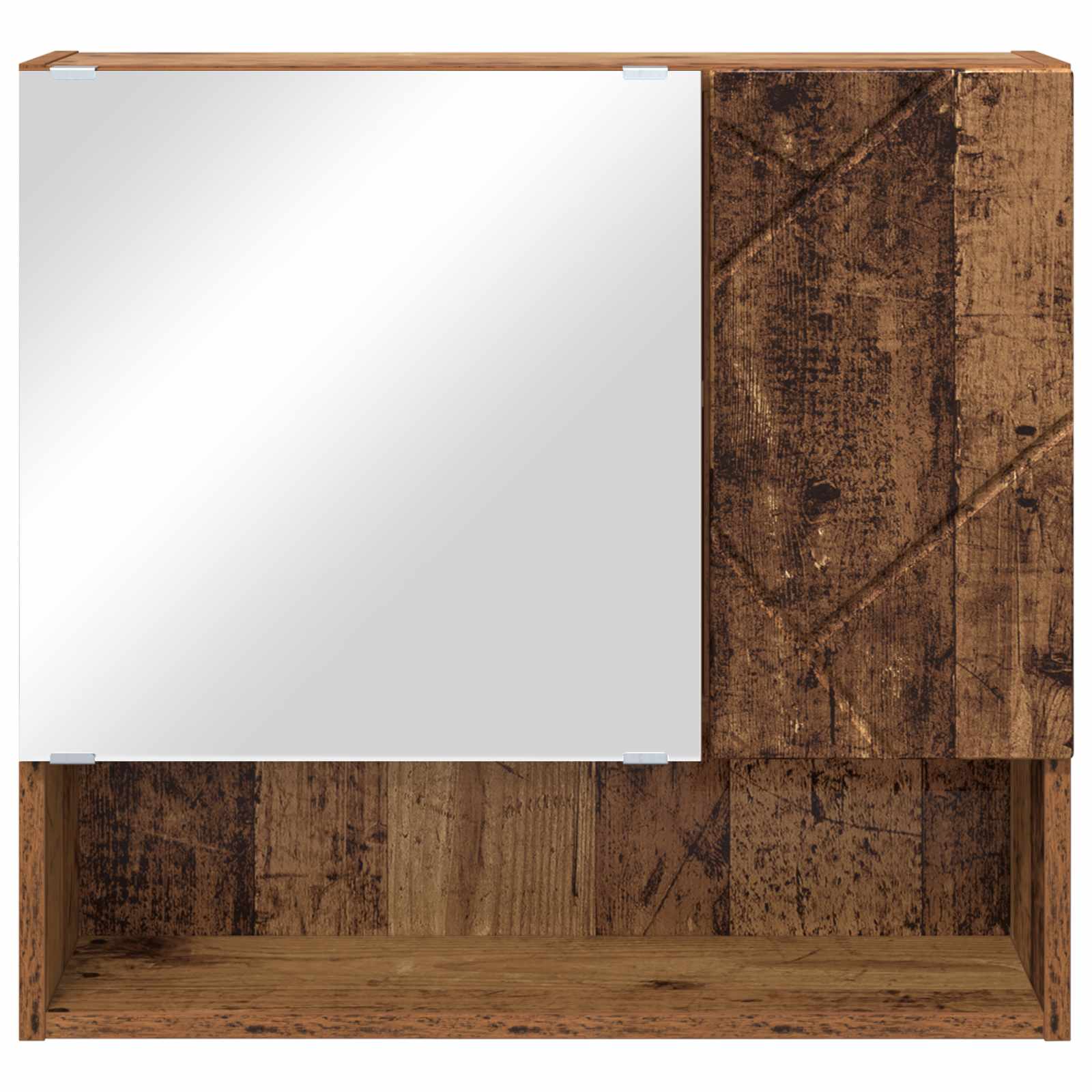 Spiegelschrank mit Tür Altholz 59 x 17 x 55 cm Holzwerkstoff