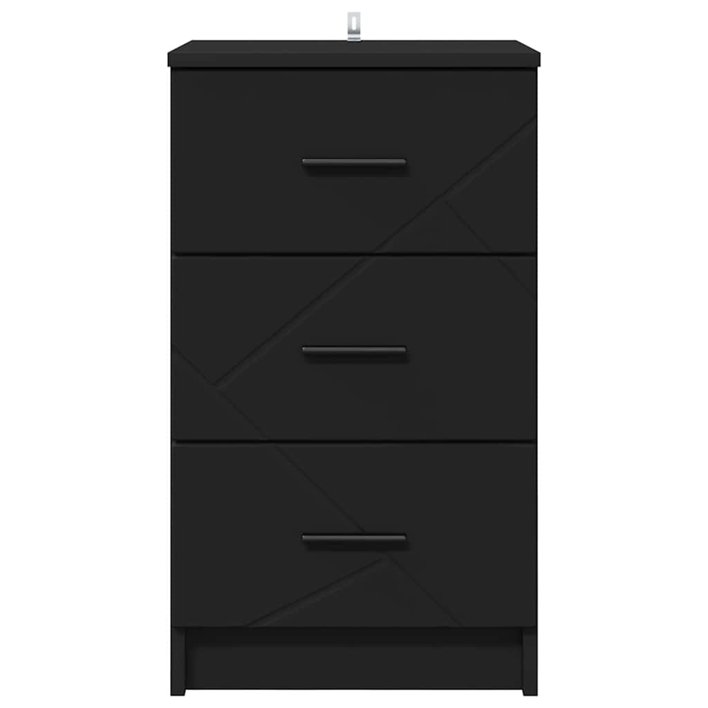 Nachttisch mit Schubladen Schwarz 38 x 38 x 66 cm Holzwerkstoff