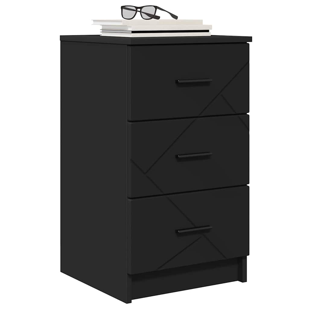 Nachttisch mit Schubladen Schwarz 38 x 38 x 66 cm Holzwerkstoff