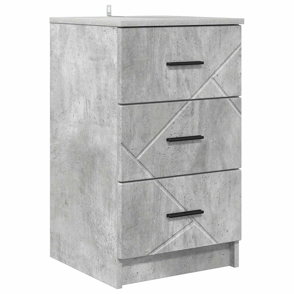 Nachttisch Betongrau 38 x 38 x 66 cm Holzwerkstoff