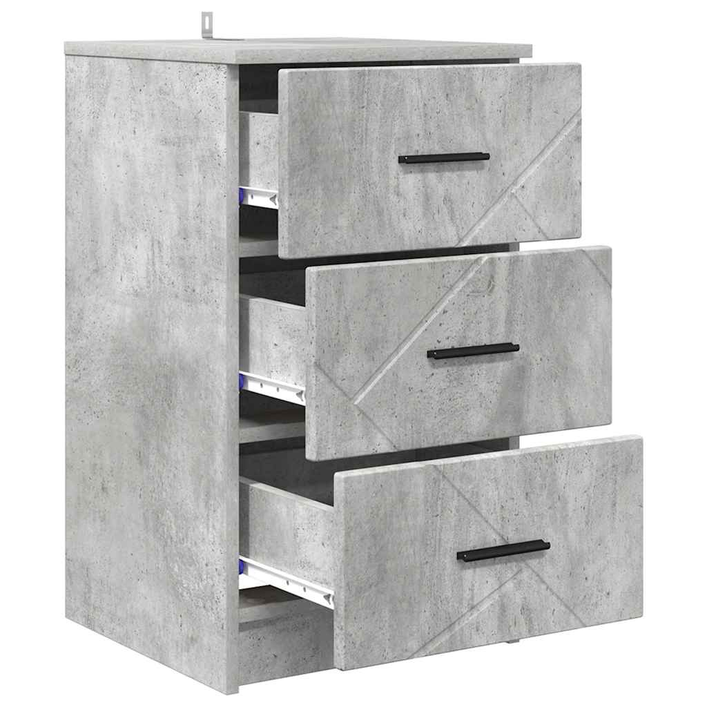 Nachttisch Betongrau 38 x 38 x 66 cm Holzwerkstoff