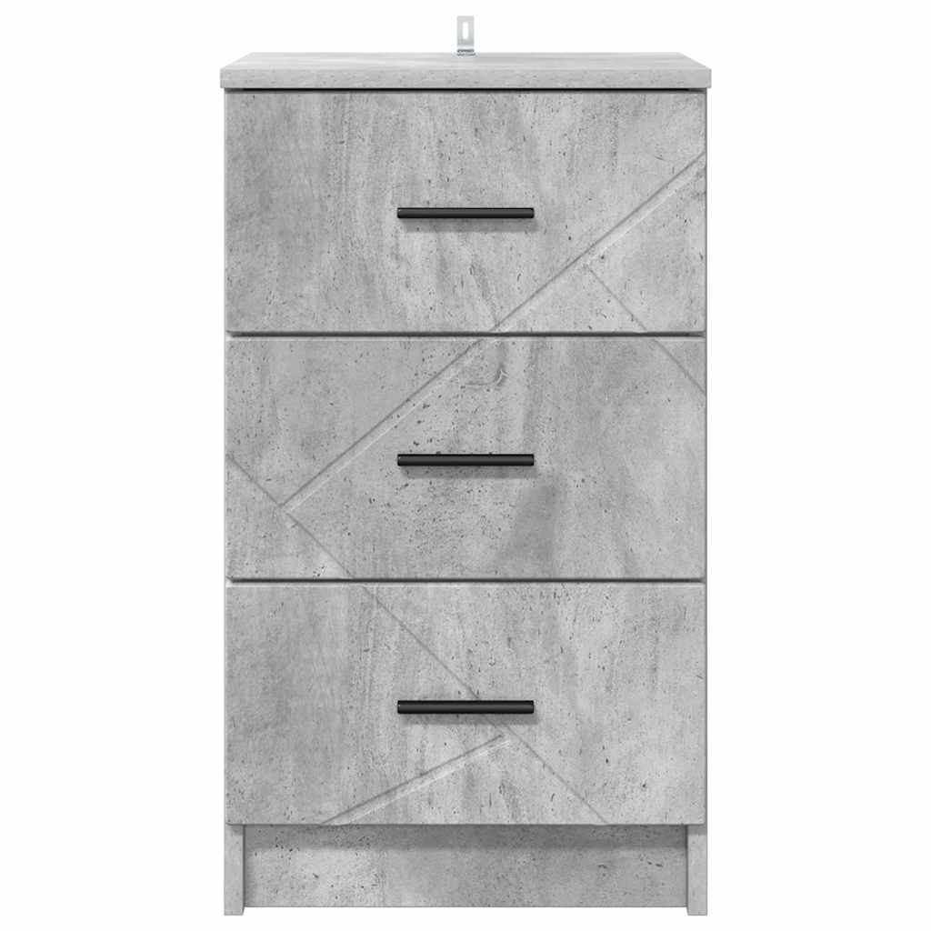 Nachttisch Betongrau 38 x 38 x 66 cm Holzwerkstoff