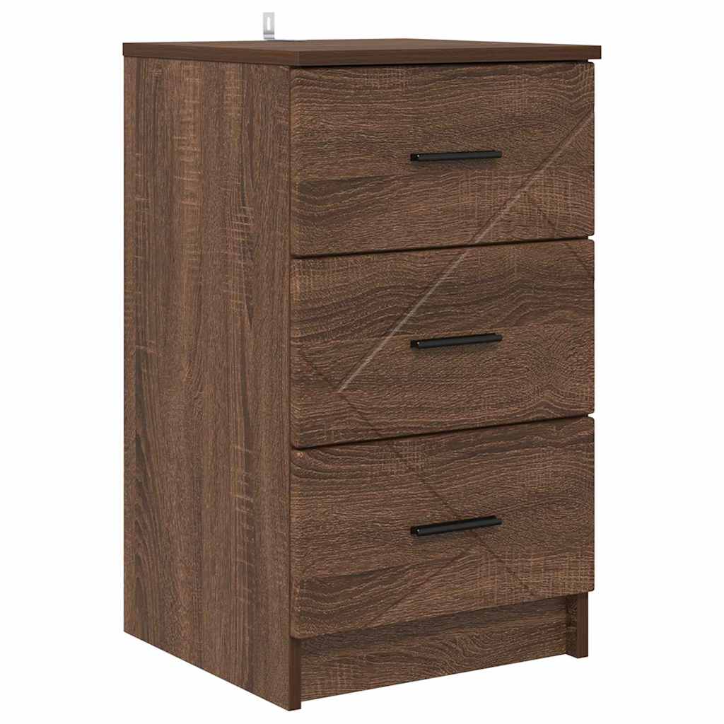 Nachttisch Braun Eichen-Optik 38 x 38 x 66 cm Holzwerkstoff