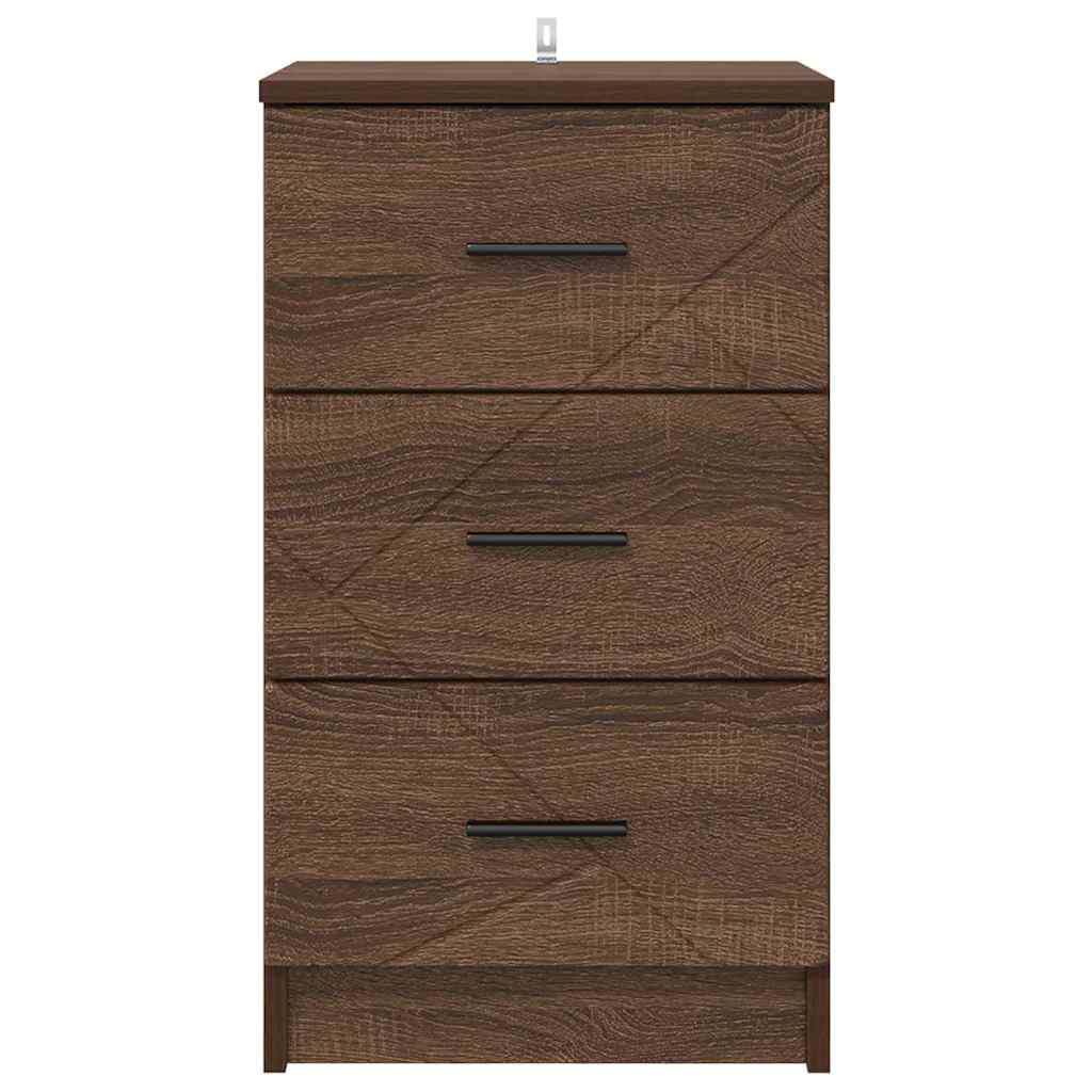 Nachttisch Braun Eichen-Optik 38 x 38 x 66 cm Holzwerkstoff