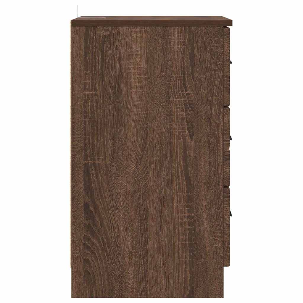 Nachttisch Braun Eichen-Optik 38 x 38 x 66 cm Holzwerkstoff