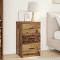 Nachttisch mit Schubladen Altholz 38 x 38 x 66 cm Holzwerkstoff