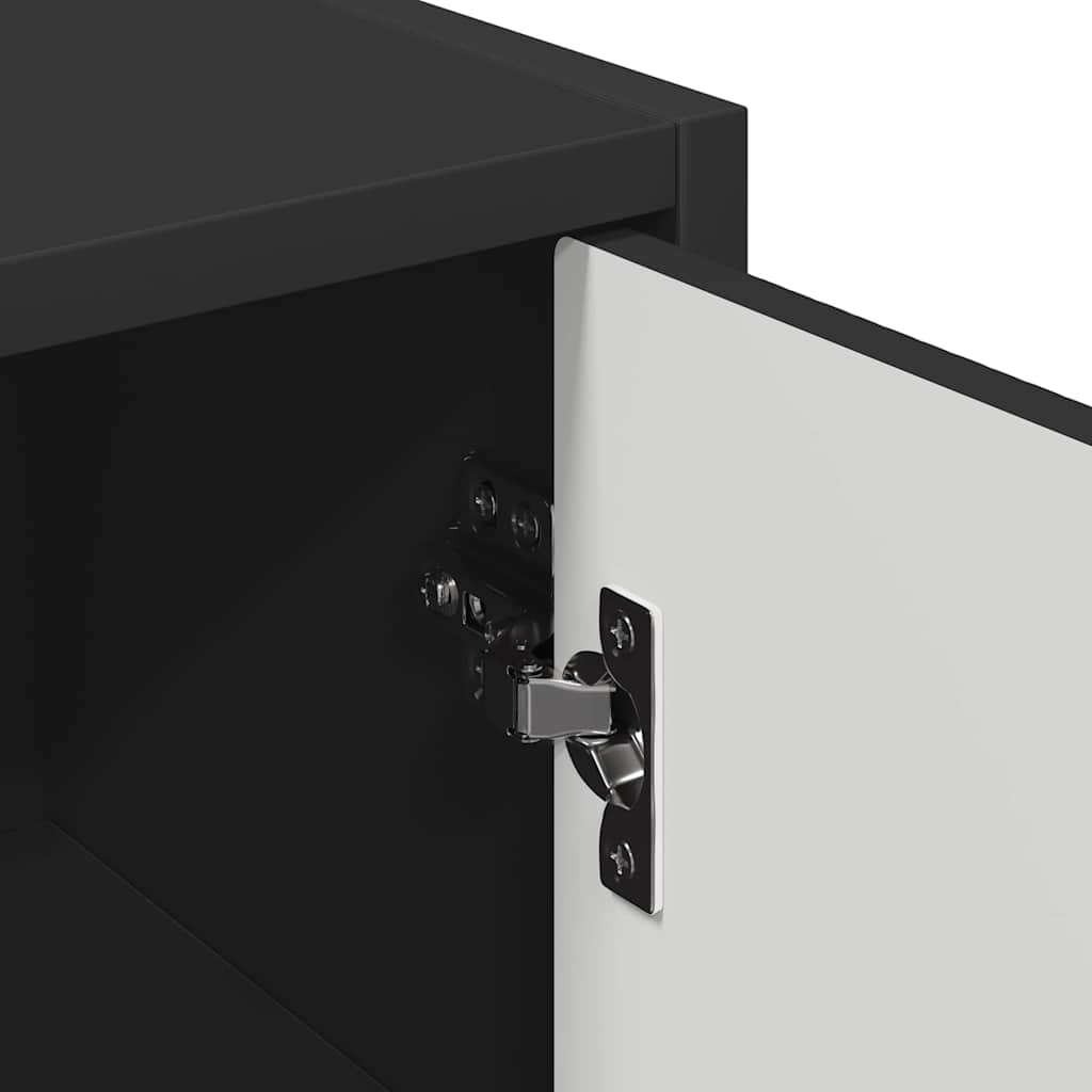 Badezimmerschrank Wandmontiert Schwarz 39 x 23,5 x 65 cm