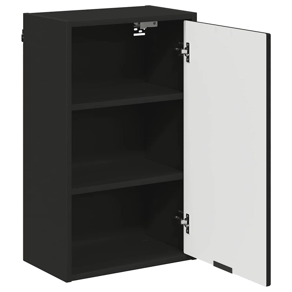 Badezimmerschrank Wandmontiert Schwarz 39 x 23,5 x 65 cm