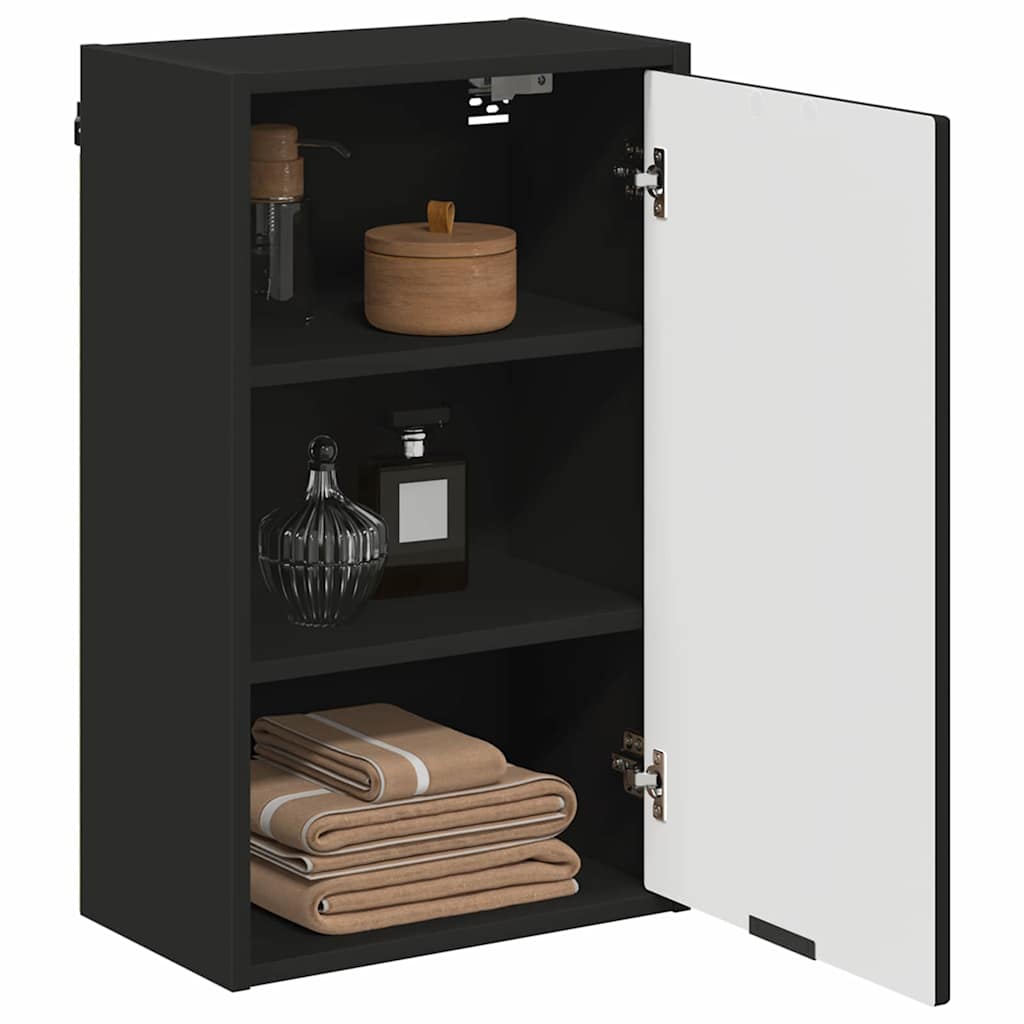 Badezimmerschrank Wandmontiert Schwarz 39 x 23,5 x 65 cm