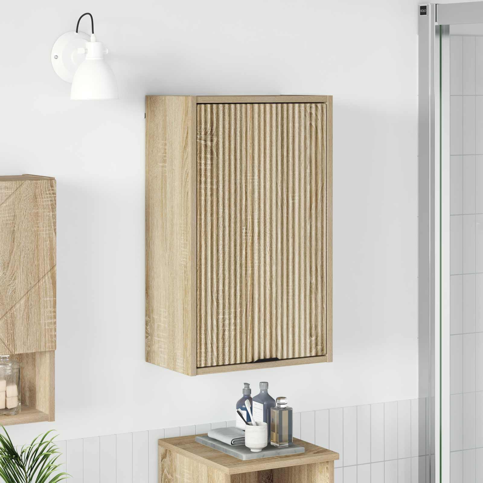 Badezimmerschrank Wandmontiert Sonoma-Eiche 39 x 23,5 x 65 cm