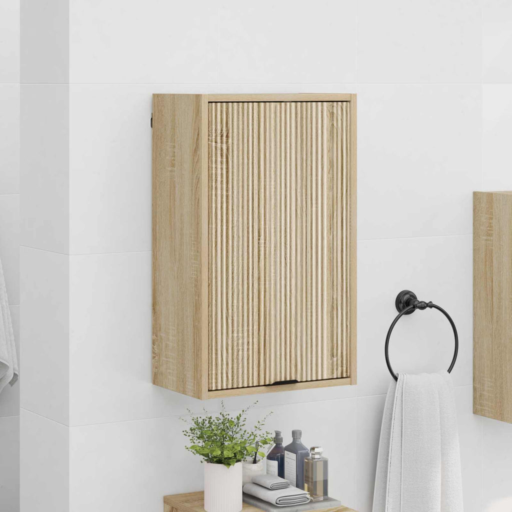 Badezimmerschrank Wandmontiert Sonoma-Eiche 39 x 23,5 x 65 cm