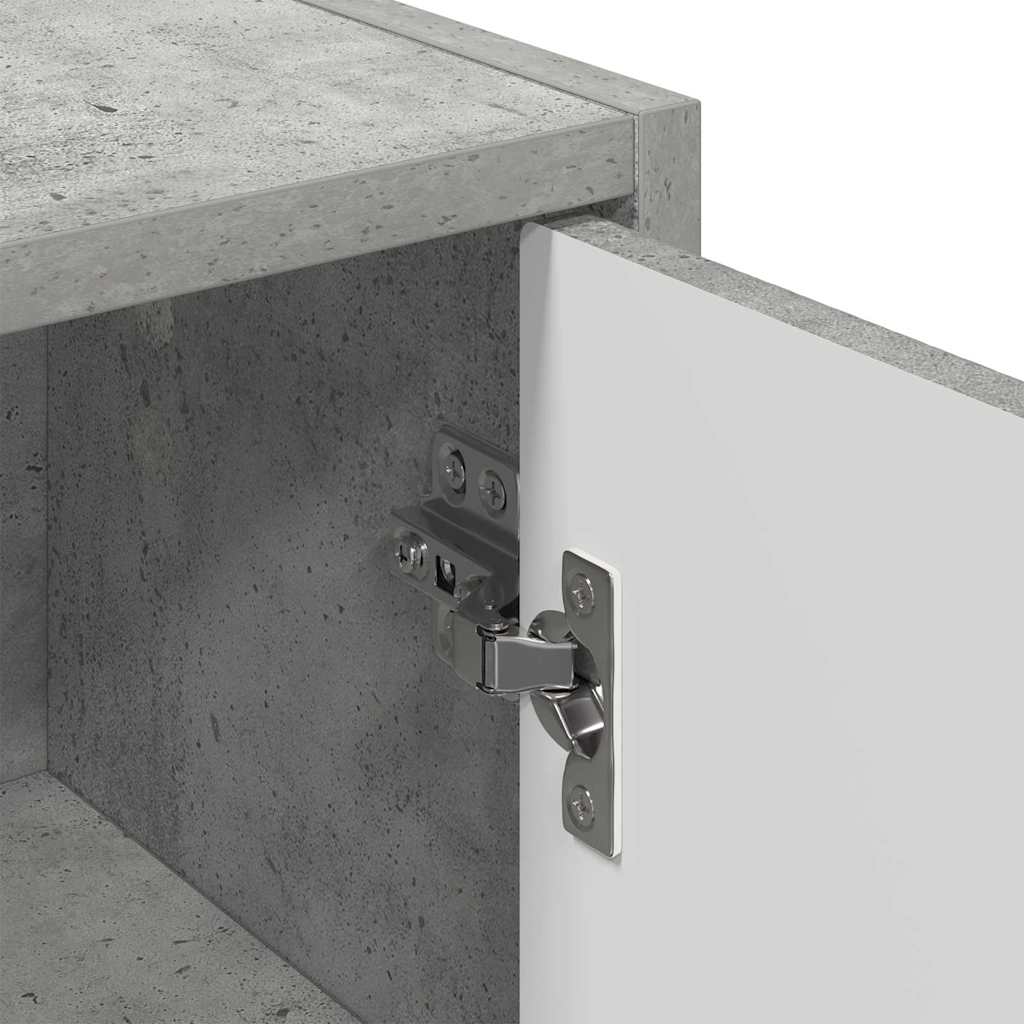 Badezimmerschrank Wandmontiert Beton Grau 39 x 23,5 x 65 cm