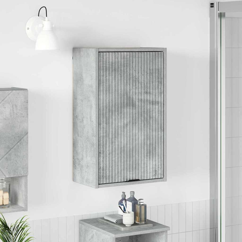Badezimmerschrank Wandmontiert Beton Grau 39 x 23,5 x 65 cm