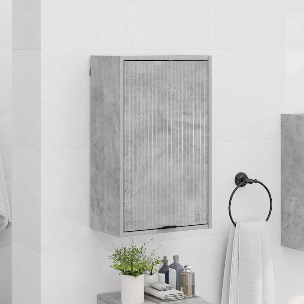 Badezimmerschrank Wandmontiert Beton Grau 39 x 23,5 x 65 cm