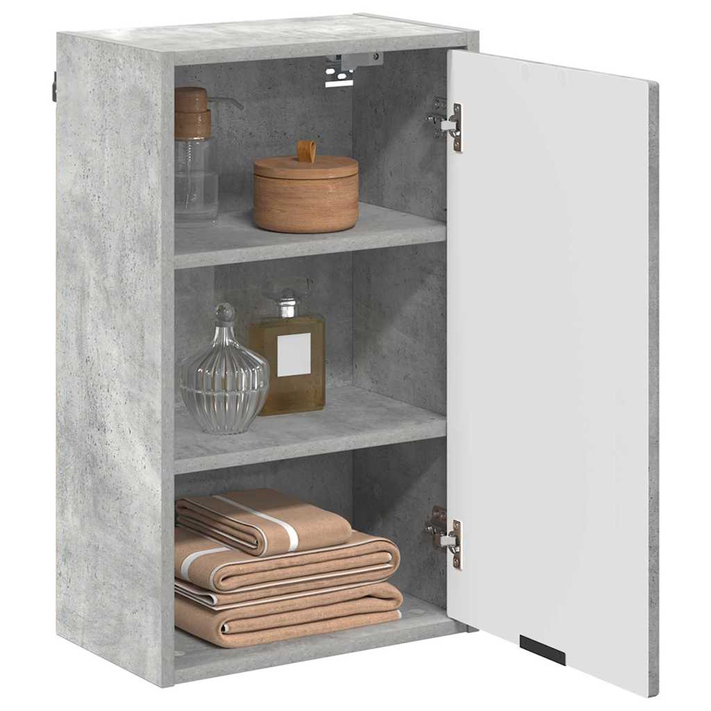 Badezimmerschrank Wandmontiert Beton Grau 39 x 23,5 x 65 cm
