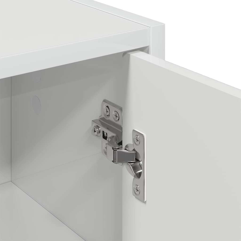 Badezimmerschrank Wandmontiert Hochglanz Weiß 39 x 23,5 x 65 cm
