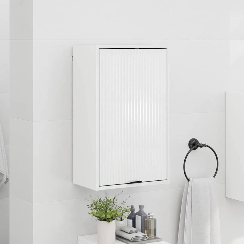 Badezimmerschrank Wandmontiert Hochglanz Weiß 39 x 23,5 x 65 cm