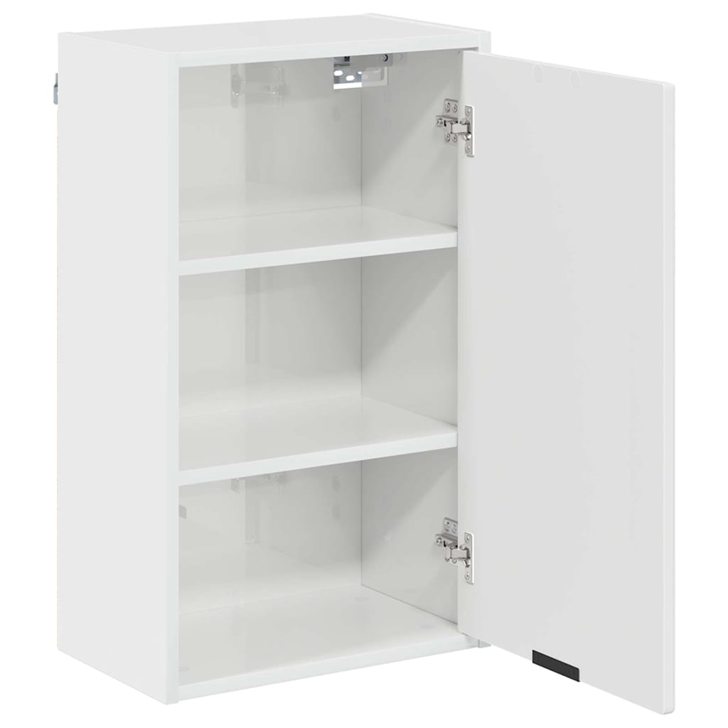 Badezimmerschrank Wandmontiert Hochglanz Weiß 39 x 23,5 x 65 cm