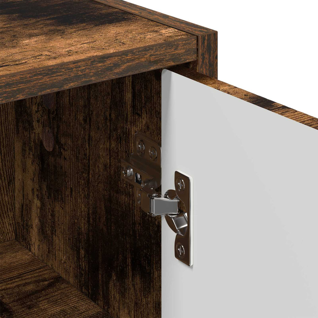 Badezimmerschrank mit Tür Geräucherte Eiche 39 x 23,5 x 65 cm