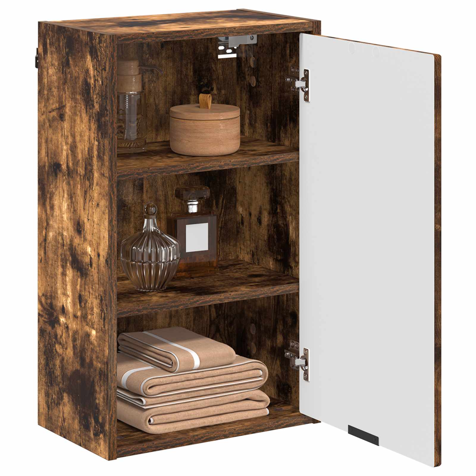 Badezimmerschrank mit Tür Geräucherte Eiche 39 x 23,5 x 65 cm