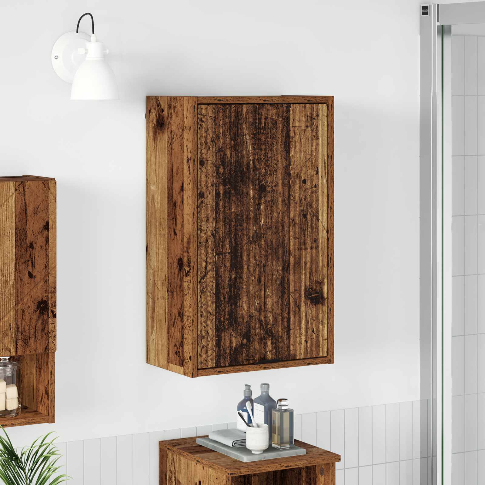 Badezimmerschrank Wandmontiert Altholz 39 x 23,5 x 65 cm