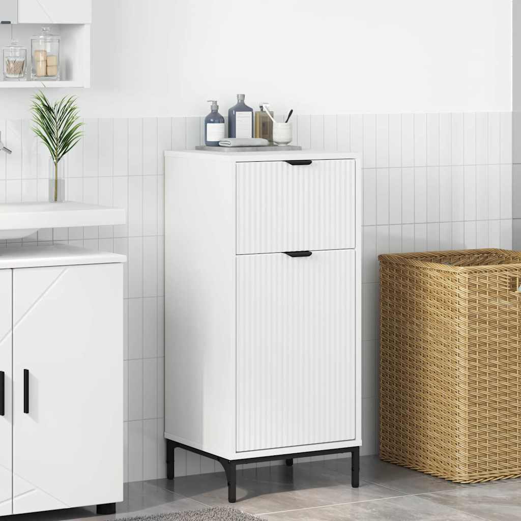 Badezimmerschrank Weiß 39,5 x 36 x 88 cm Holzwerkstoff & Metall