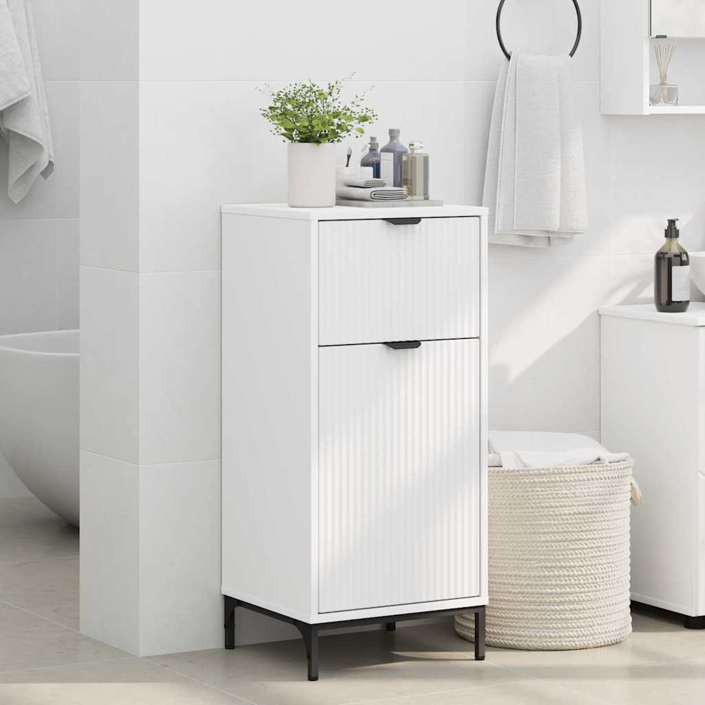 Badezimmerschrank Weiß 39,5 x 36 x 88 cm Holzwerkstoff & Metall