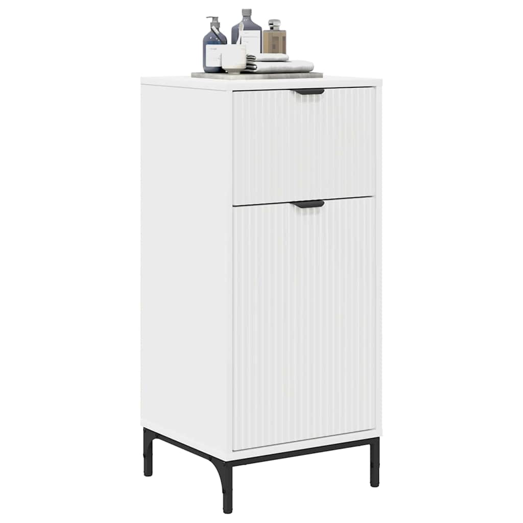 Badezimmerschrank Weiß 39,5 x 36 x 88 cm Holzwerkstoff & Metall