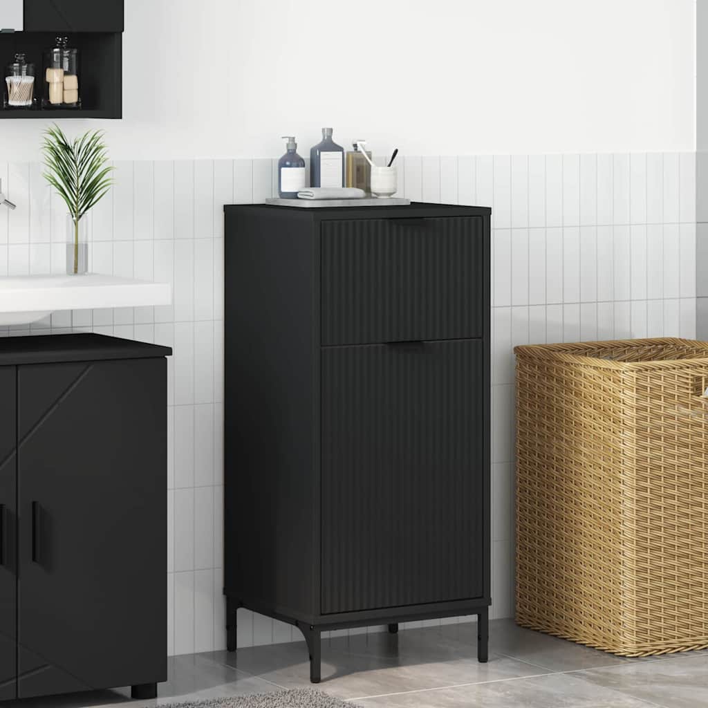 Badezimmerschrank mit Schubladen Schwarz 39,5 x 36 x 88 cm