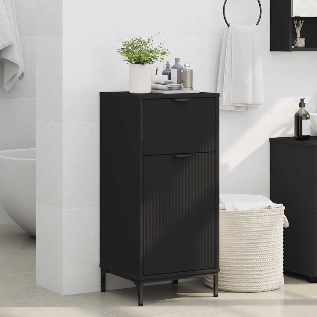Badezimmerschrank mit Schubladen Schwarz 39,5 x 36 x 88 cm