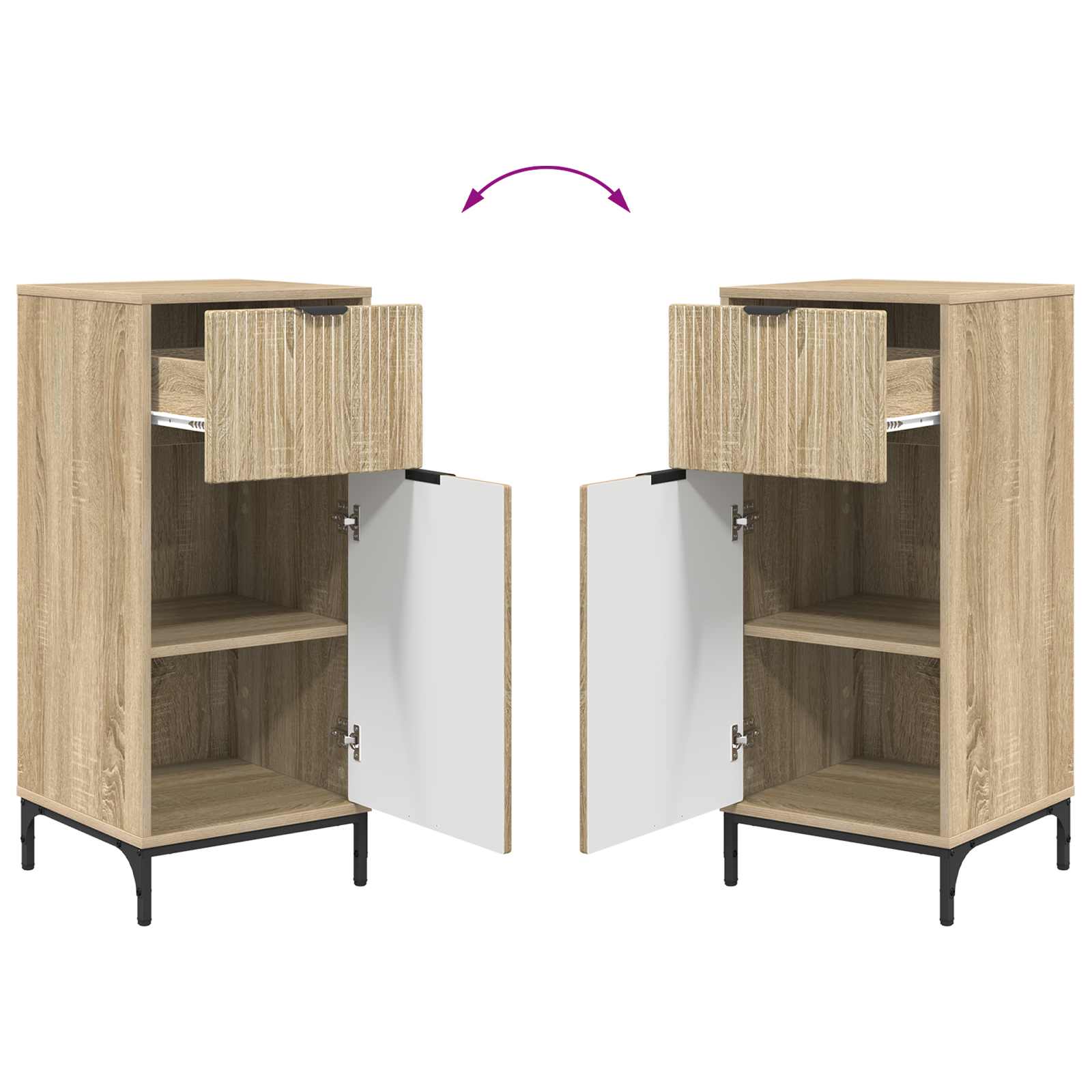 Badezimmerschrank mit Schubladen Sonoma-Eiche 39,5 x 36 x 88 cm