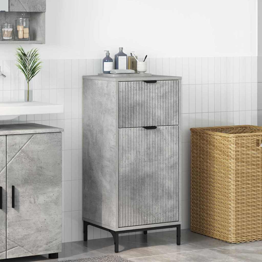Badezimmerschrank mit Schubladen Beton Grau 39,5 x 36 x 88 cm