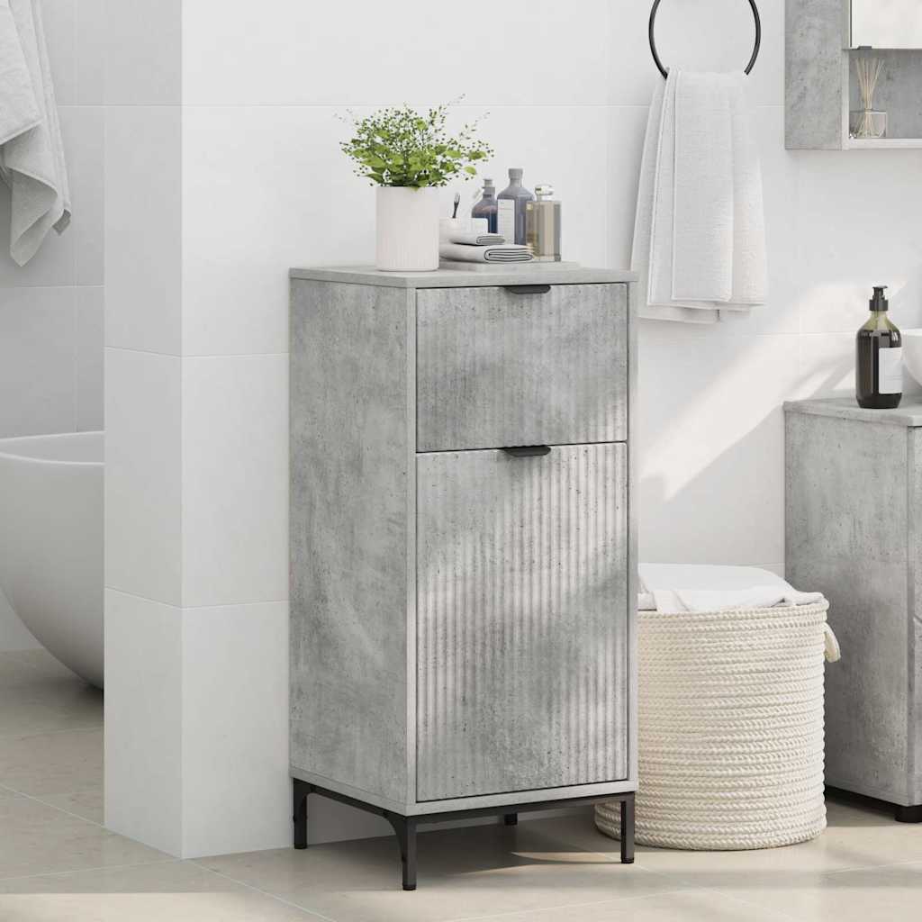 Badezimmerschrank mit Schubladen Beton Grau 39,5 x 36 x 88 cm
