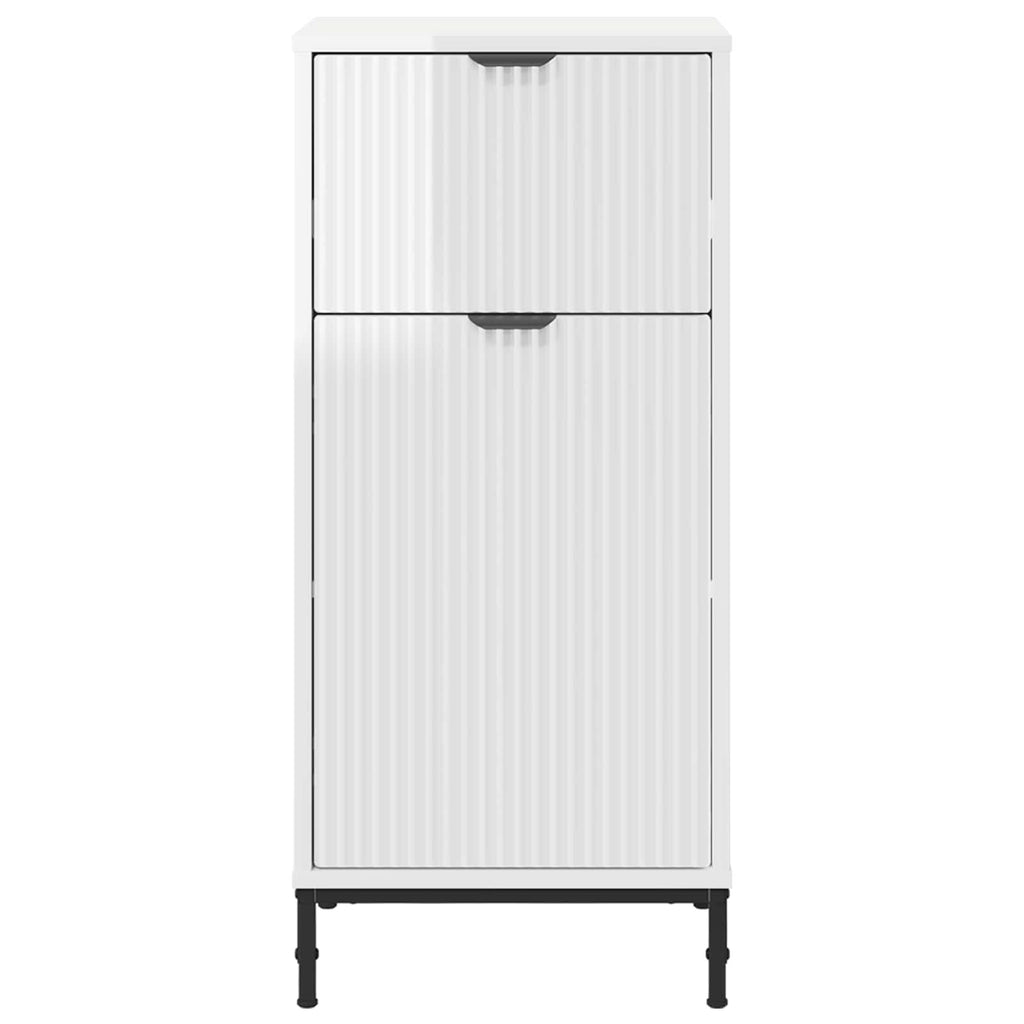 Badezimmerschrank mit Speicher Hochglanz Weiß 39,5 x 36 x 88 cm
