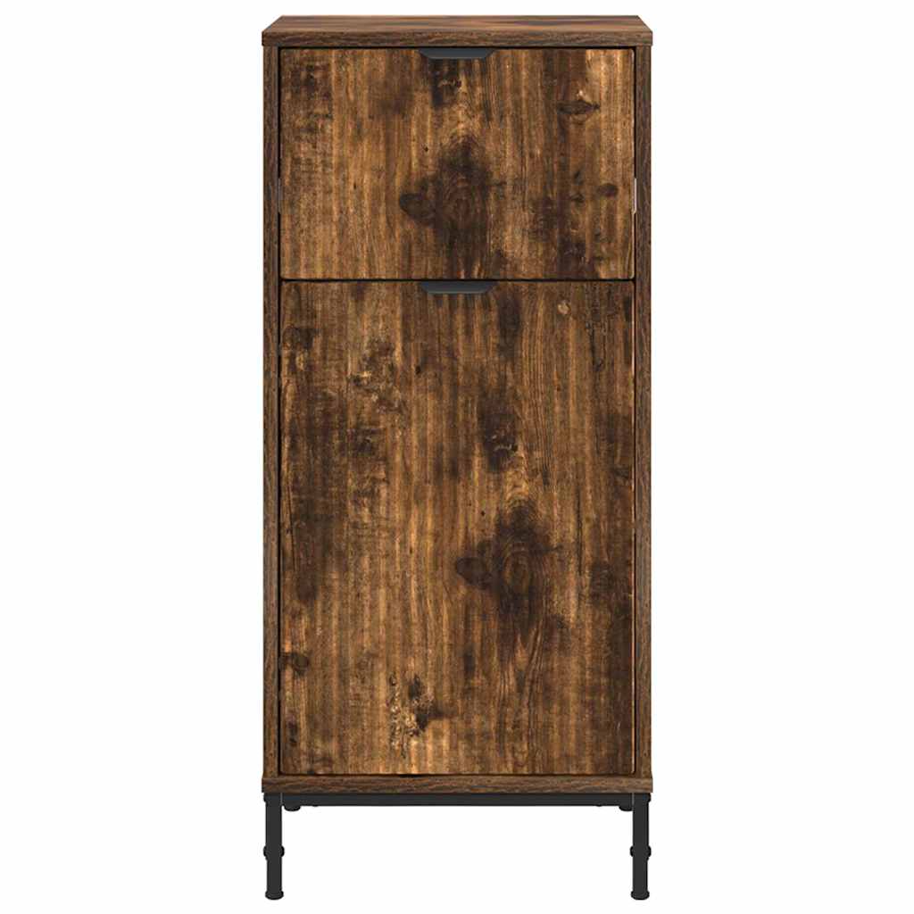 Badezimmerschrank mit Tür Geräucherte Eiche 39,5 x 36 x 88 cm