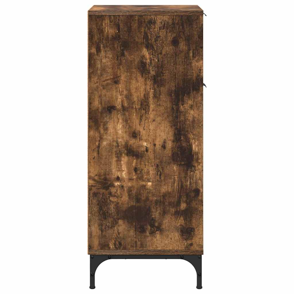 Badezimmerschrank mit Tür Geräucherte Eiche 39,5 x 36 x 88 cm