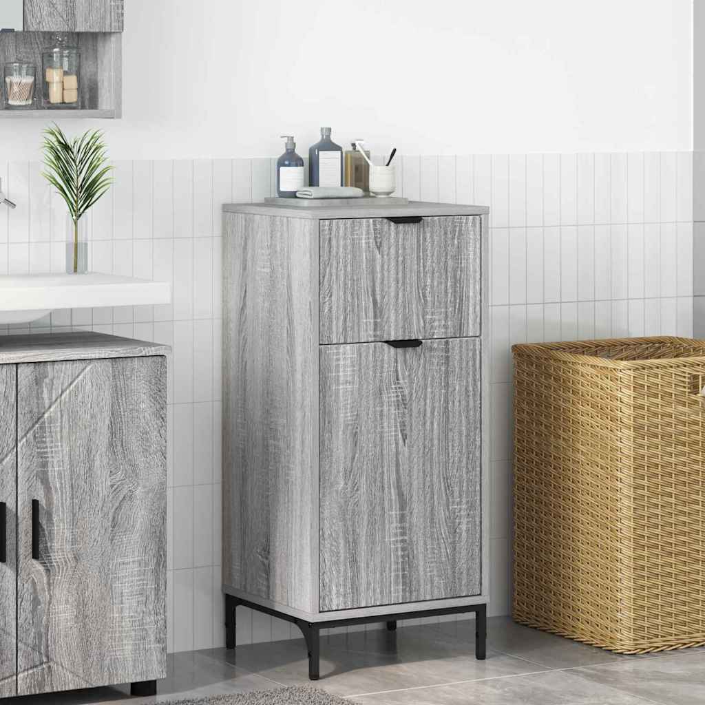 Badezimmerschrank mit Speicher Graues Sonoma 39,5 x 36 x 88 cm