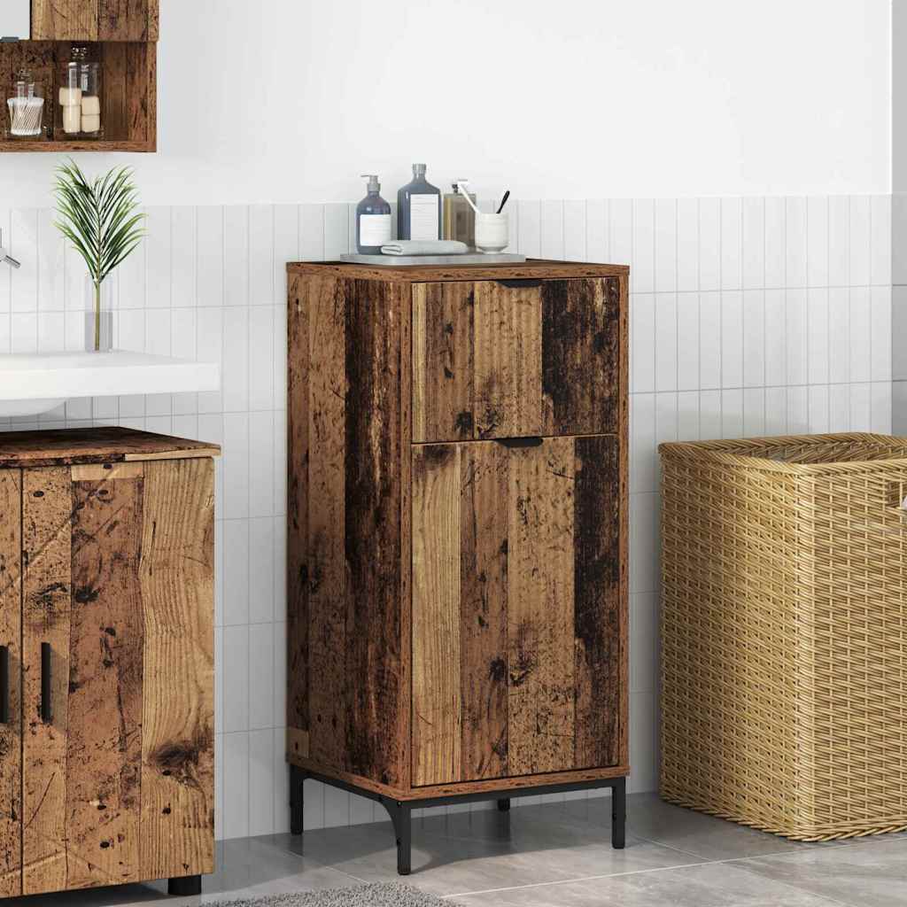 Badezimmerschrank mit Schubladen Altholz 39,5 x 36 x 88 cm