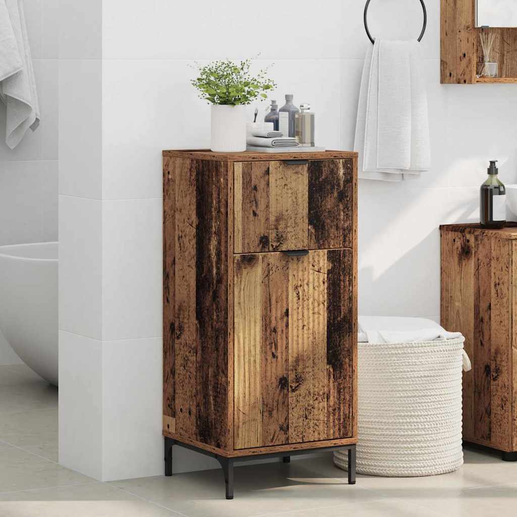 Badezimmerschrank mit Schubladen Altholz 39,5 x 36 x 88 cm