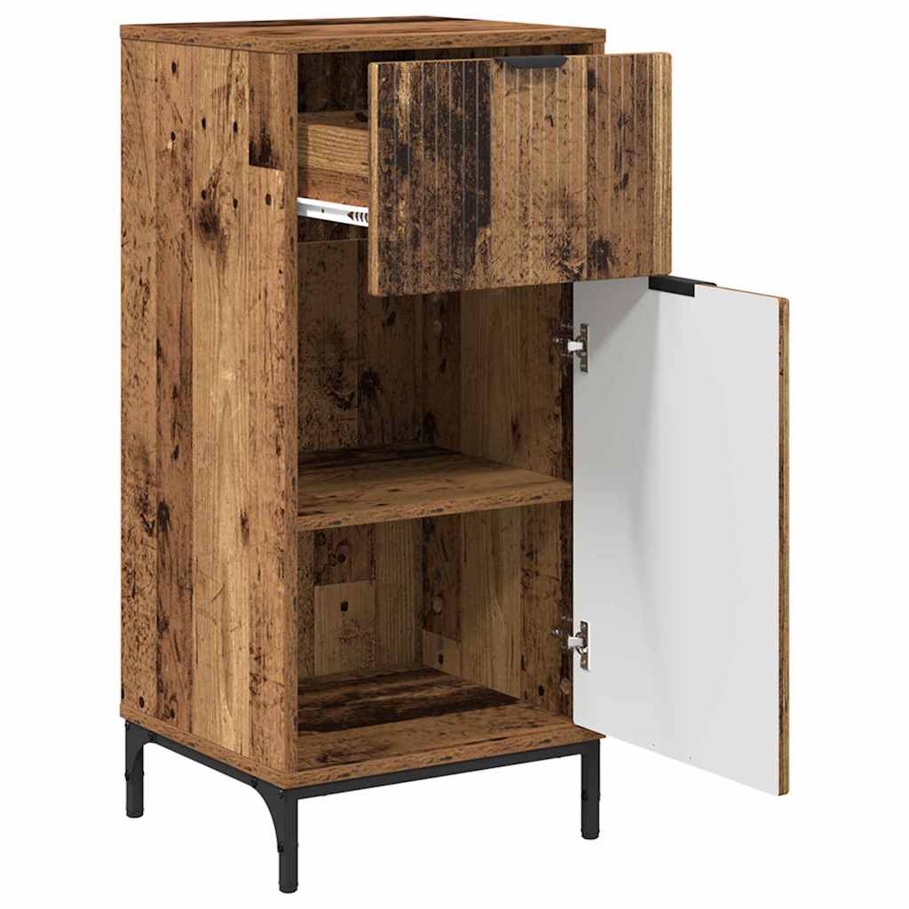 Badezimmerschrank mit Schubladen Altholz 39,5 x 36 x 88 cm