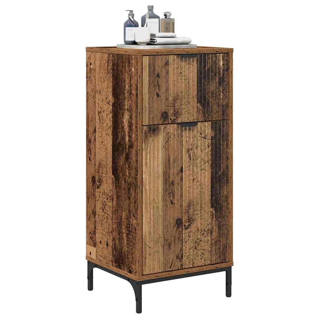 Badezimmerschrank mit Schubladen Altholz 39,5 x 36 x 88 cm