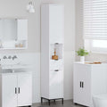 Badezimmerschrank mit Schubladen Weiß 31,5 x 33 x 190 cm