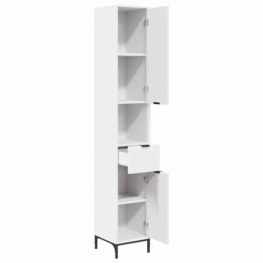 Badezimmerschrank mit Schubladen Weiß 31,5 x 33 x 190 cm