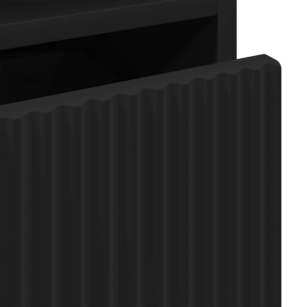 Badezimmerschrank mit Schubladen Schwarz 31,5 x 33 x 190 cm