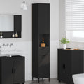 Badezimmerschrank mit Schubladen Schwarz 31,5 x 33 x 190 cm