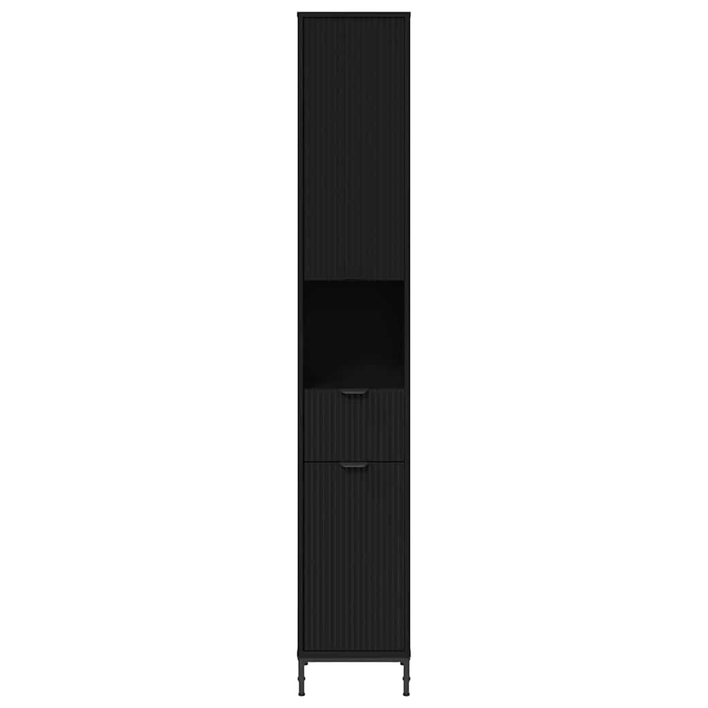 Badezimmerschrank mit Schubladen Schwarz 31,5 x 33 x 190 cm