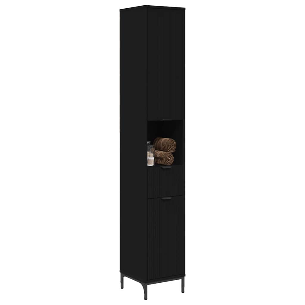 Badezimmerschrank mit Schubladen Schwarz 31,5 x 33 x 190 cm